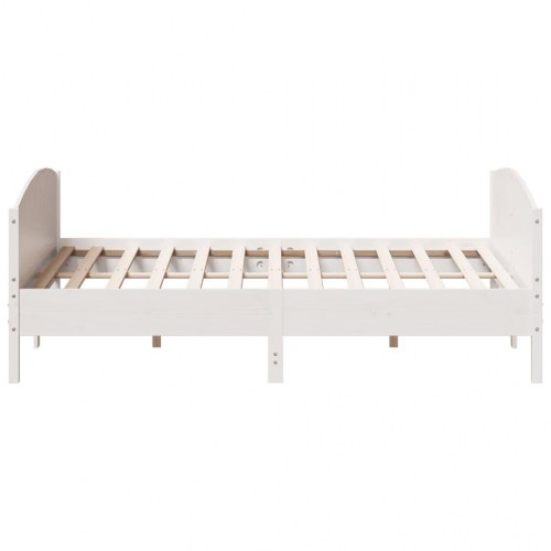 Sengeramme 180x200 cm i massivt fyrretræ - hvid