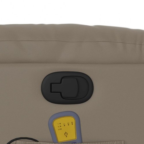 Massagestol i kunstlæder - cappuccino, manuel recliner med 6-punkts vibrationsmassage