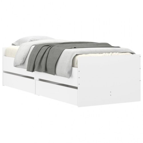 Sengeramme med skuffer 75x190 cm Small Single hvid