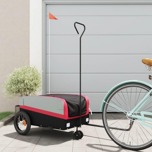Cykelanhænger 30 kg i jern - sort/rød