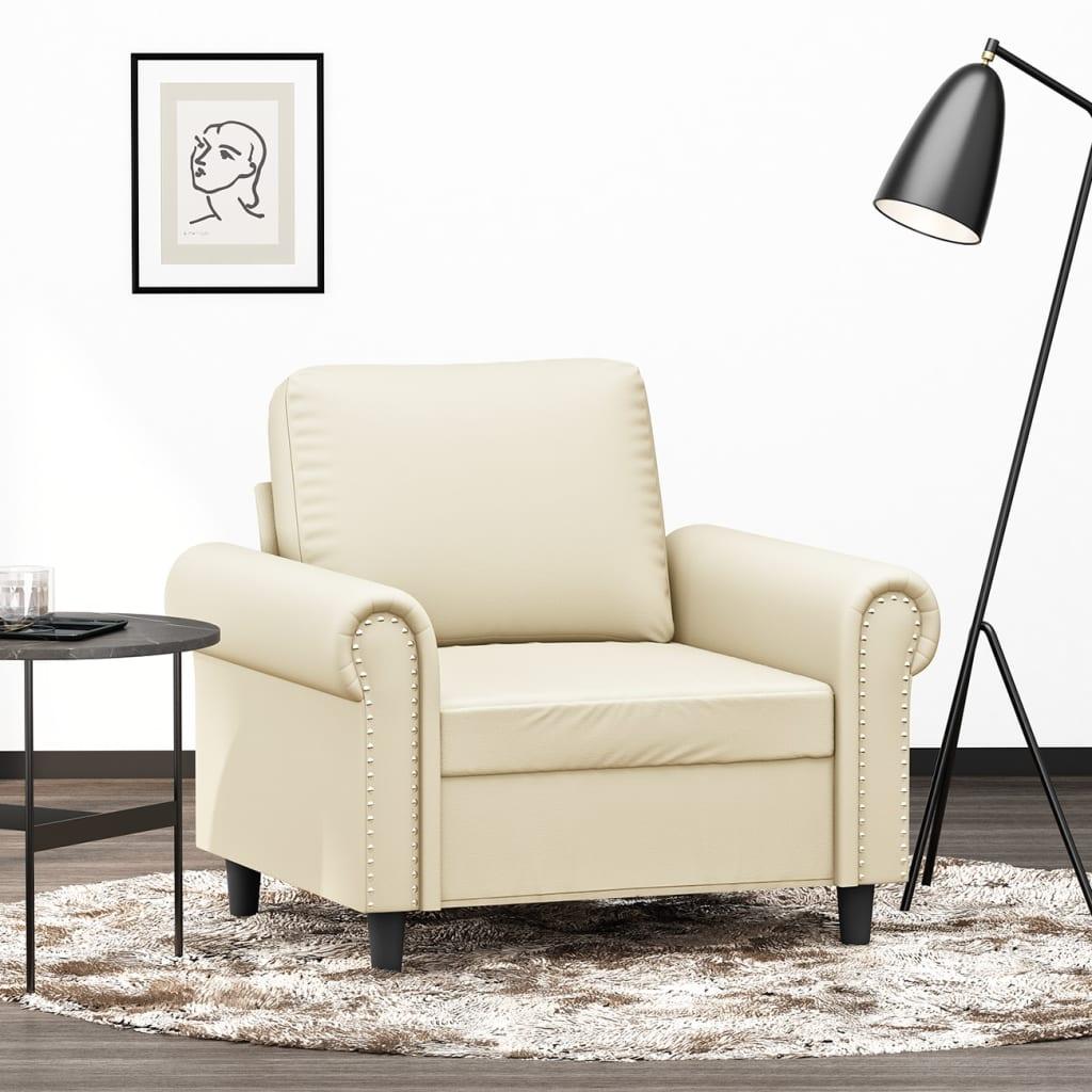 2-Personers Sofa Kunstlæder - 60 cm / Creme