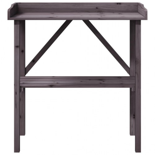 Plantebord med hylde 78x38x82,5 cm massivt grantræ grå