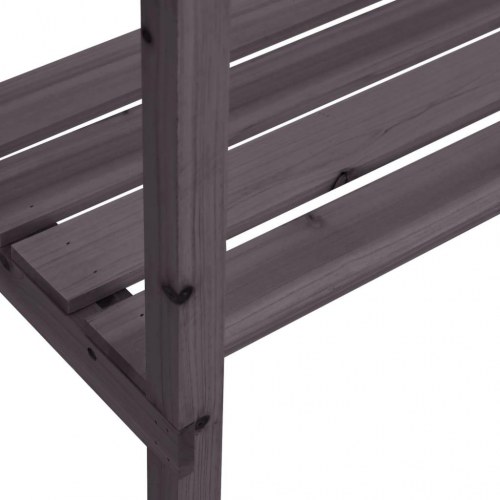 Plantebord med hylde 78x38x82,5 cm massivt grantræ grå