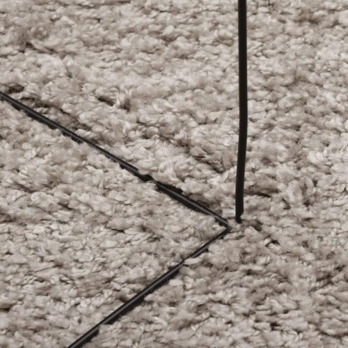 Shaggy gulvtæppe PAMPLONA 160x160 cm høj luv beige