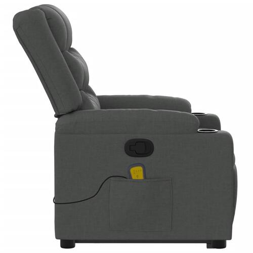 Løftestol med massagefunktion stof mørkegrå