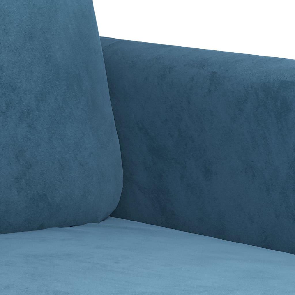 3 personers sofa velour blå
