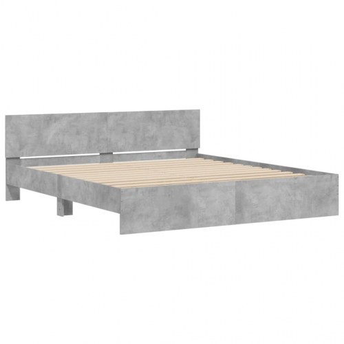 Sengeramme med sengegavl 180 x 200 cm - betongrå