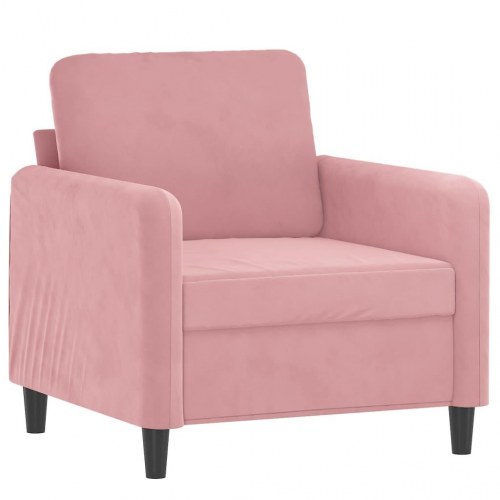 Lænestol i velour - 60 cm sædebredde, lyserød