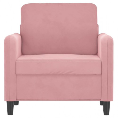 Lænestol i velour - 60 cm sædebredde, lyserød