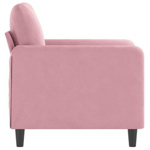 Lænestol i velour - 60 cm sædebredde, lyserød