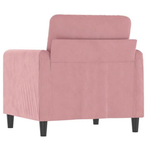 Lænestol i velour - 60 cm sædebredde, lyserød