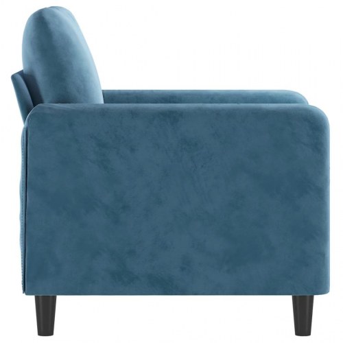 Lænestol i velour - 60 cm sædebredde, blå