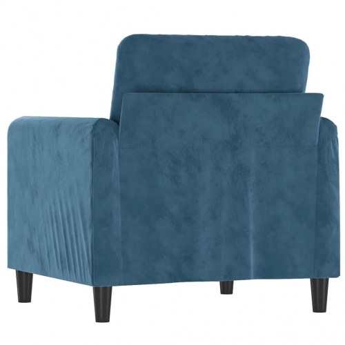 Lænestol i velour - 60 cm sædebredde, blå