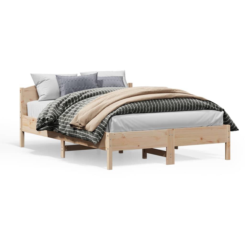Sengeramme uden madras 140x200 cm massivt fyrretræ
