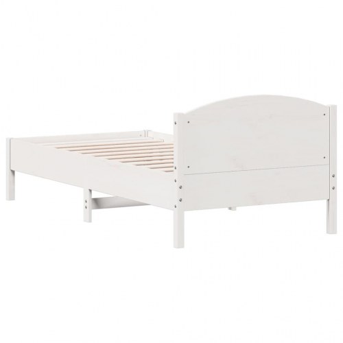 Sengeramme 90×200 cm i massivt fyrretræ - hvid