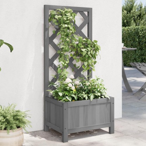 Plantekasse med espalier - grå 40 x 30 x 90 cm