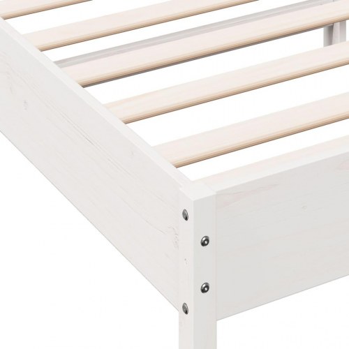 Sengeramme 75 x 190 cm i massivt fyrretræ - hvid
