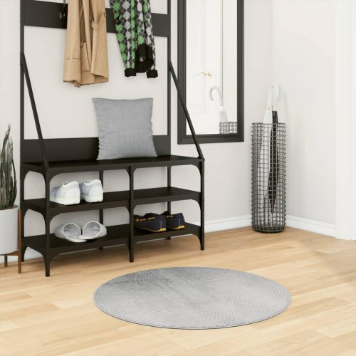 Rundt gulvtæppe IZA Ø 80 cm - kort luv, grå, skandinavisk look