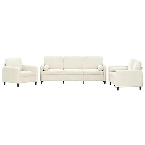 3 personers sofa med puder velour cremefarvet