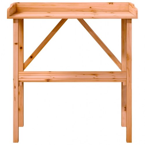 Plantebord i massivt grantræ med hylde 78×38×82,5 cm - brun