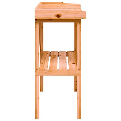 Plantebord i massivt grantræ med hylde 78×38×82,5 cm - brun