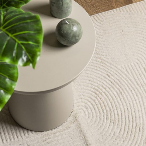 Gulvtæppe IZA 80×150 cm - kort luv, skandinavisk look, cremefarvet