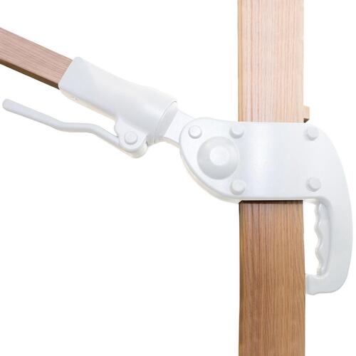 Parasol Tiber Hvid Aluminium Teak 300 x 400 x 250 cm