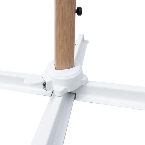 Parasol Tiber Hvid Aluminium Teak 300 x 400 x 250 cm