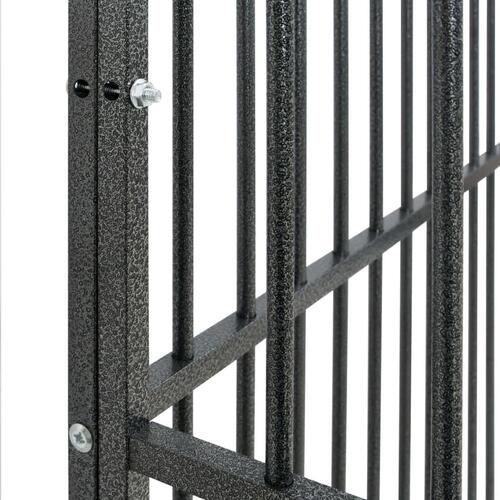 Hundegård 20 paneler galvaniseret stål sort