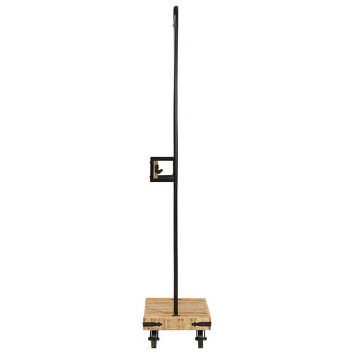 Tøjstativ med hjul 90x35x190 cm massivt mangotræ og jern