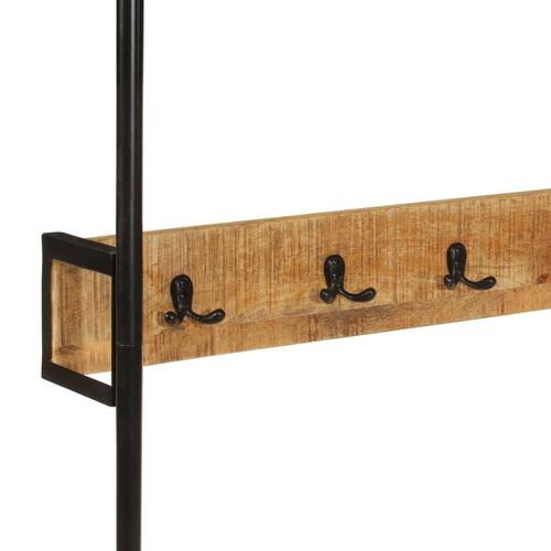 Tøjstativ med hjul 90x35x190 cm massivt mangotræ og jern