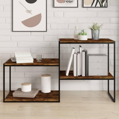 Væghylder 4 stk. 60×40×1,5 cm i konstrueret træ - røget egetræ
