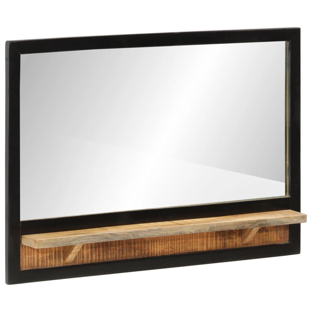 Spejl med hylde 80x8x55 cm glas og massivt mangotræ