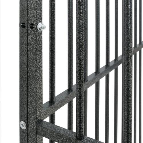 Hundegård 20 paneler galvaniseret stål sort