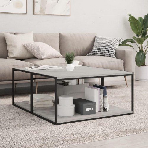 Væghylder 4 stk. 80x50x1,5 cm konstrueret træ grå sonoma-eg