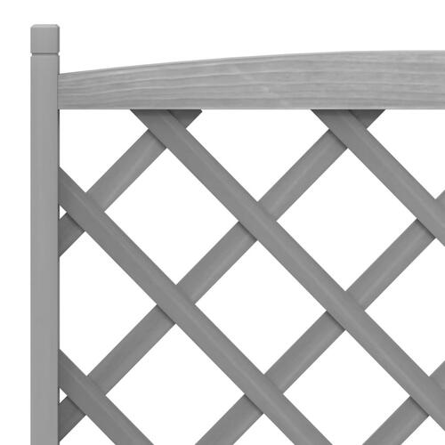 Plantekasse med espalier og hjul massivt fyrretræ grå
