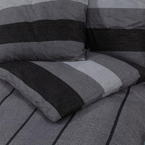 Sengetøjssæt 135x200 cm - 100 % bomuld, mørkegrå