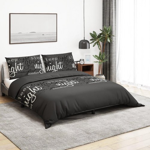 Sengetøjssæt 260 × 240 cm - 100 % bomuld, sort