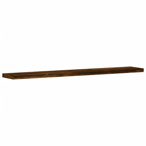 Væghylder 4 stk. 60x10x1,5 cm konstrueret træ røget egetræ
