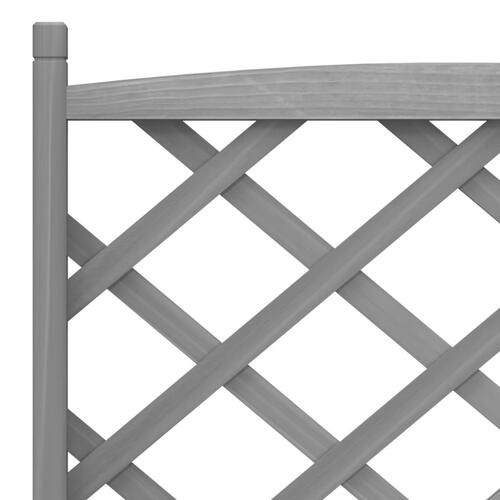Plantekasse med espalier og hjul massivt fyrretræ grå