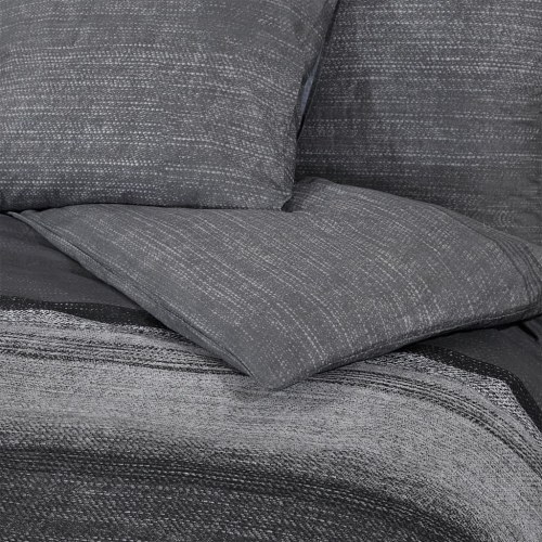 Sengetøjssæt 140 x 200 cm - 100 % bomuld, mørkegrå