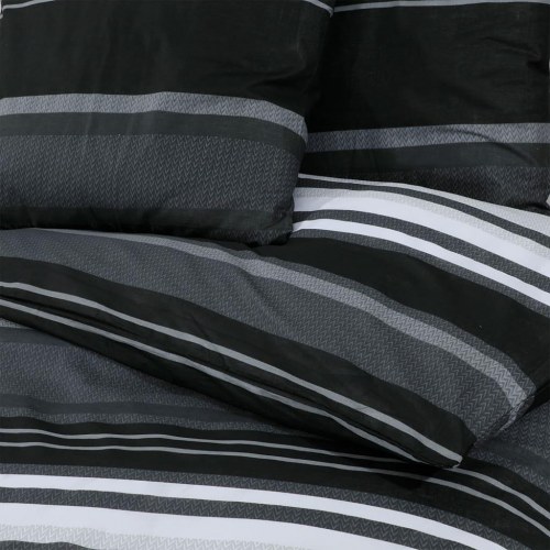 Sengetøj 240×220 cm - bomuld, sort og hvid