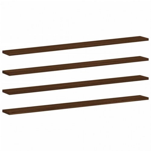 Væghylder 4 stk. 100x10x1,5 cm konstrueret træ brunt egetræ