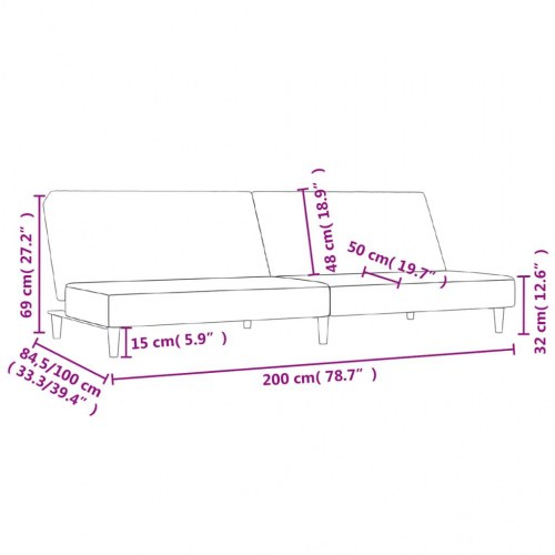 2-personers sovesofa stof sort