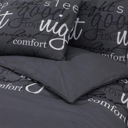 Sengetøjssæt 260×220 cm - 100 % bomuld, sort