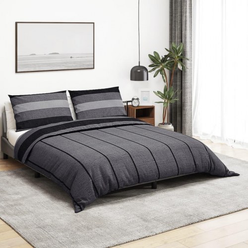 Sengetøjssæt 155×220 cm i 100 % bomuld - mørkegrå