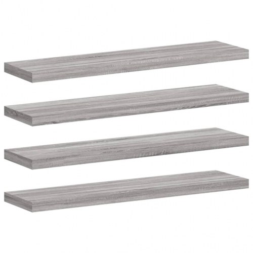 Væghylder 4 stk. - 40×10×1,5 cm i konstrueret træ, grå sonoma-eg