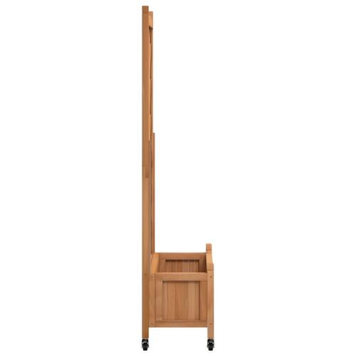 Plantekasse med espalier og hjul massivt fyrretræ brun