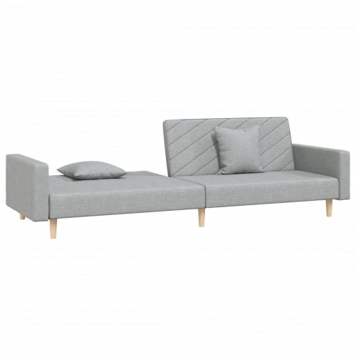2-personers sovesofa med 2 puder - stof, lysegrå