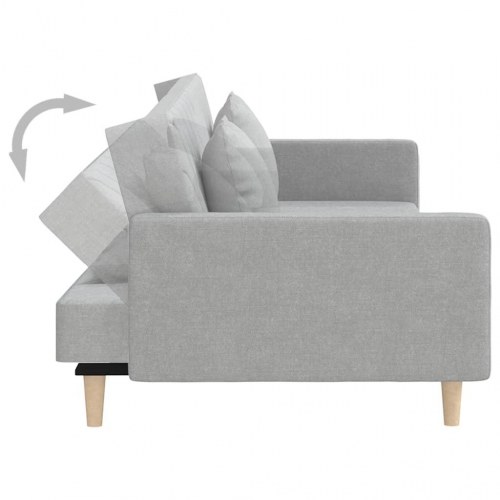 2-personers sovesofa med 2 puder - stof, lysegrå